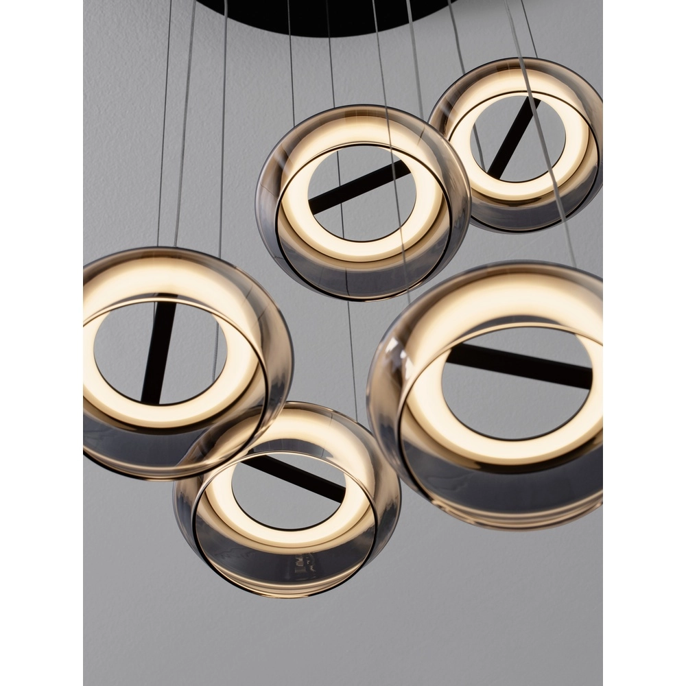 Strakke hanglamp Jailyn rond 5-lichts