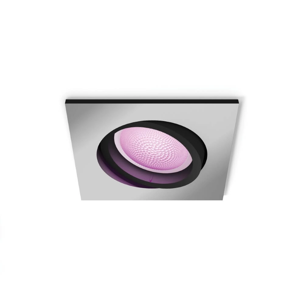 Vierkante inbouwspot Hue Centura - White and Color richtbaar zilvergrijs Philips 8720169319158
