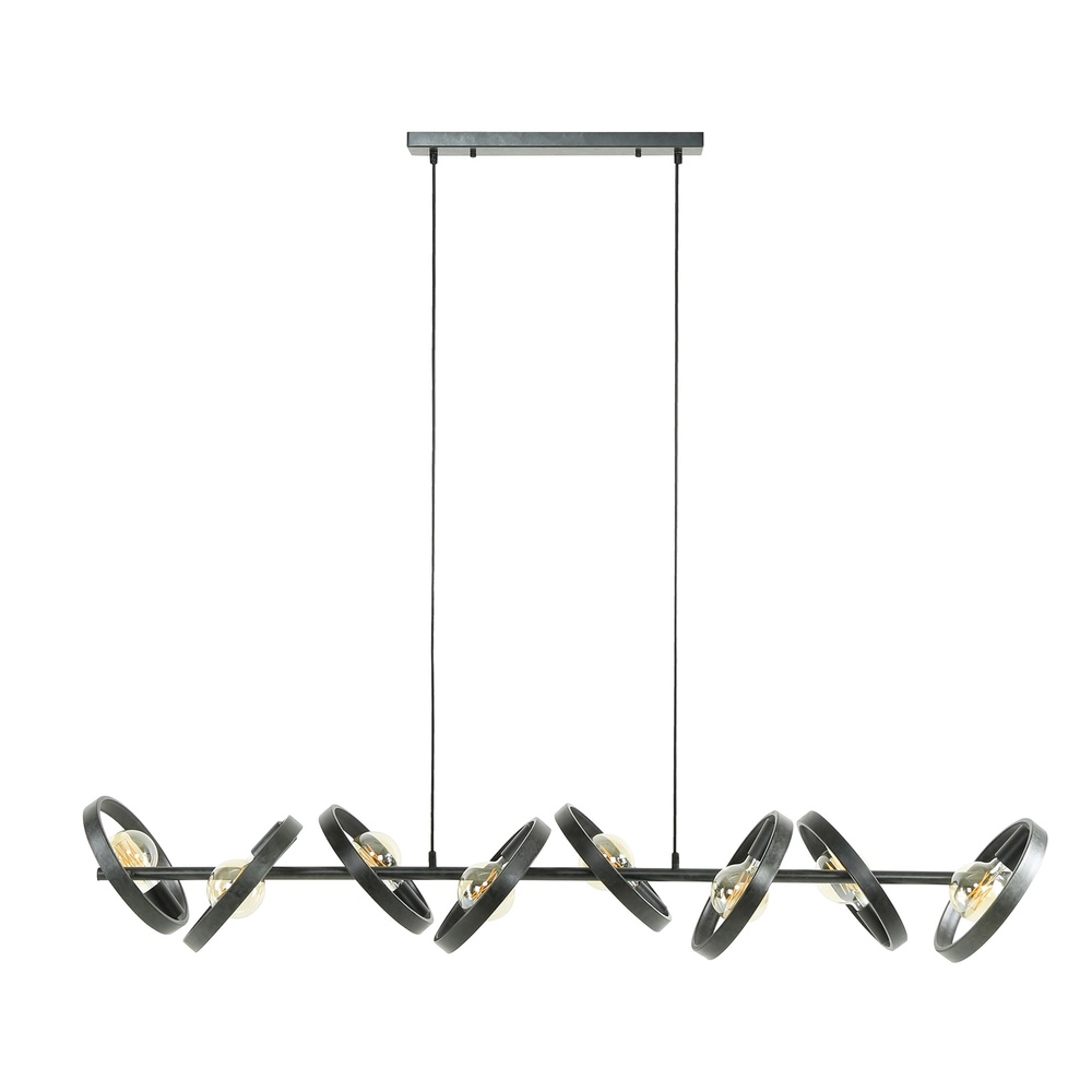 8 ringen hanglamp eettafel Hover charcoal - Ø 26cm Lyora 8716803513389