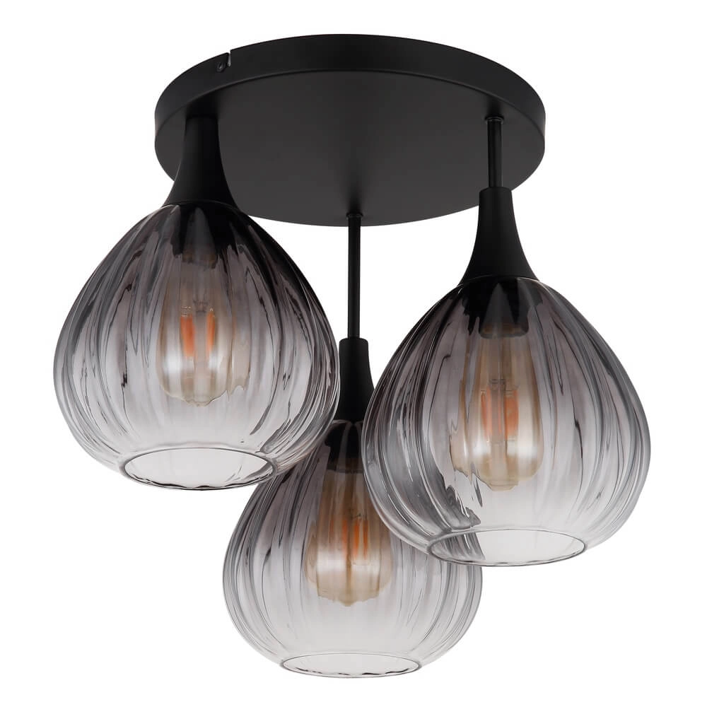 Zwarte plafondlamp Olsen 3-lichts Globo 9007371453801