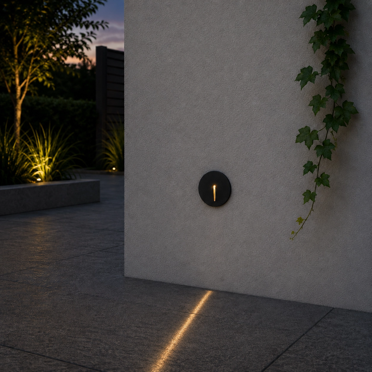 Inbouwlamp Aizen rond antraciet