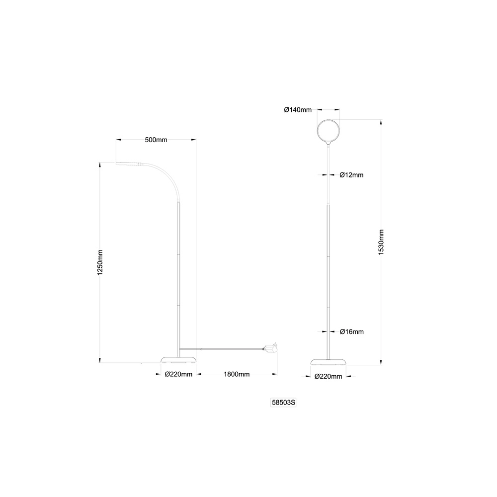 Design vloerlamp Kalderon zwart Globo 9007371583126