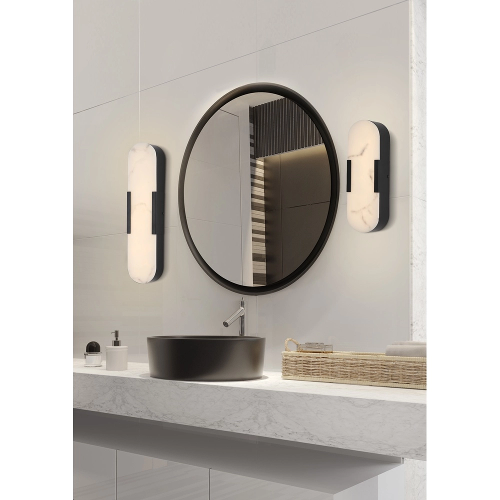 Wandlamp Opaline zwart 35cm Searchlight 5053423300740