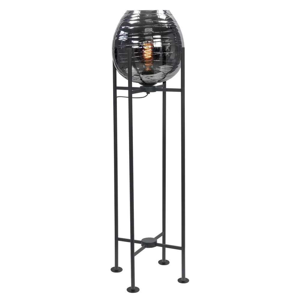 Vloerlamp Fantasy zwart met glas 101cm