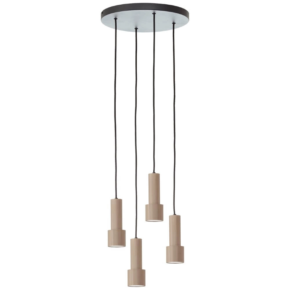 Hanglamp rond Cadiz 4-lichts zwart met brons Brilliant 4004353446955