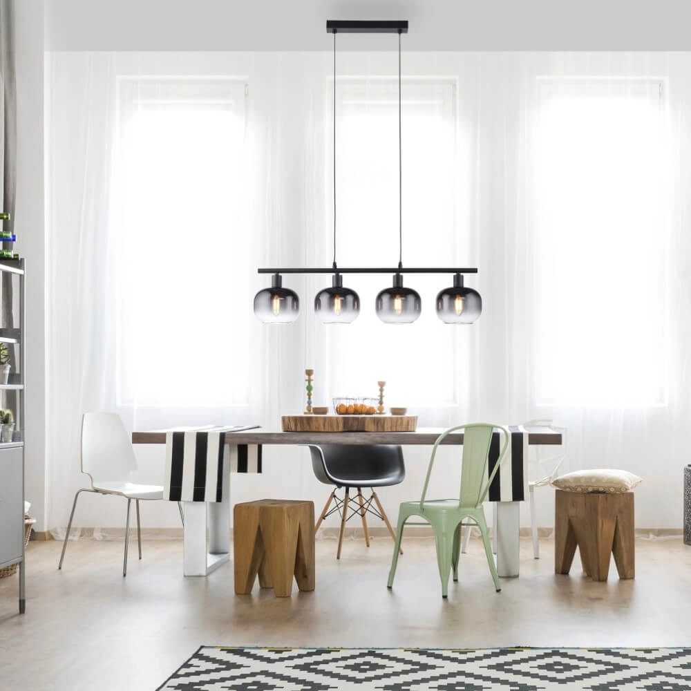 Zwarte hanglamp Zea 4-lichts Just Light 4043689993757