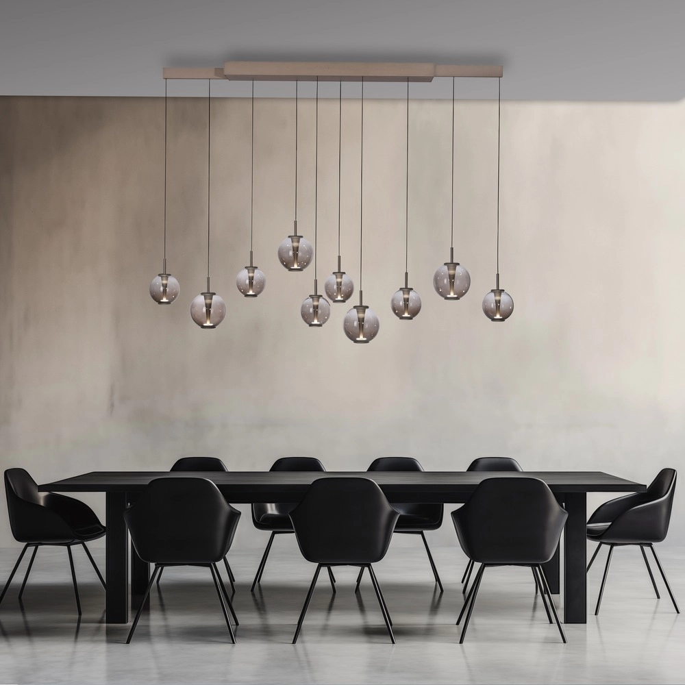 Hanglamp Pure E-Infinty bronce met amber glas Paul Neuhaus 4012248397886