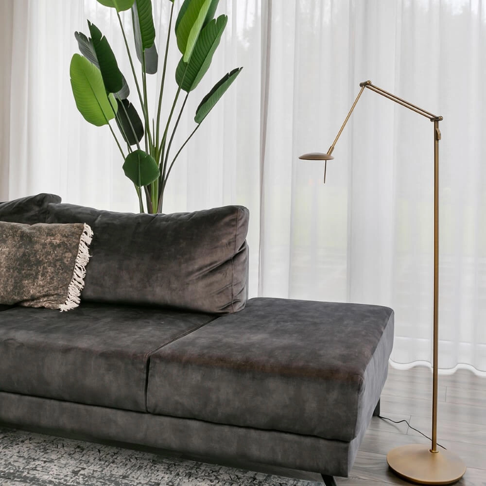 Messing leeslamp Zodiac LED 170cm Steinhauer 8712746127294