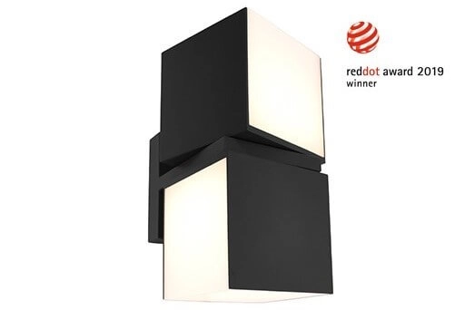 Zwarte design wandlamp Cuba reddot award