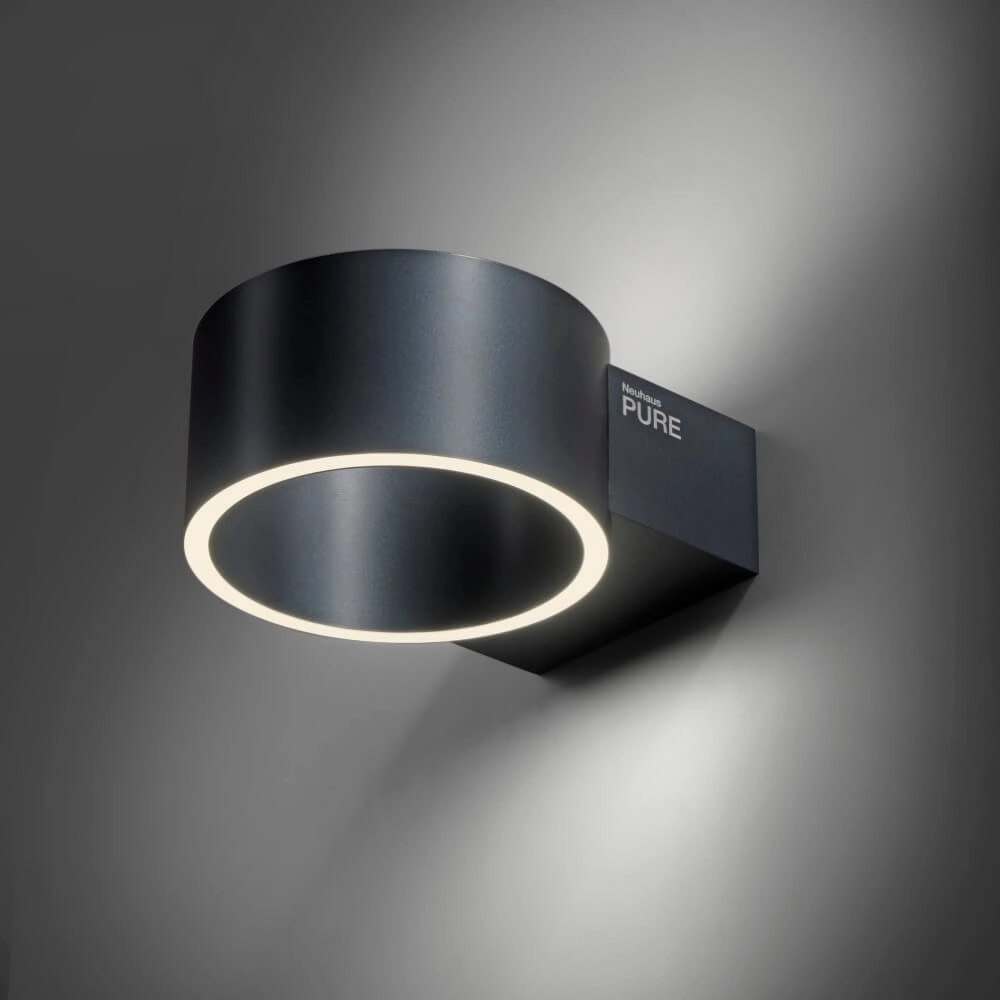 Wandlamp Pure Clipse grijs 19,7cm Paul Neuhaus 4012248384077