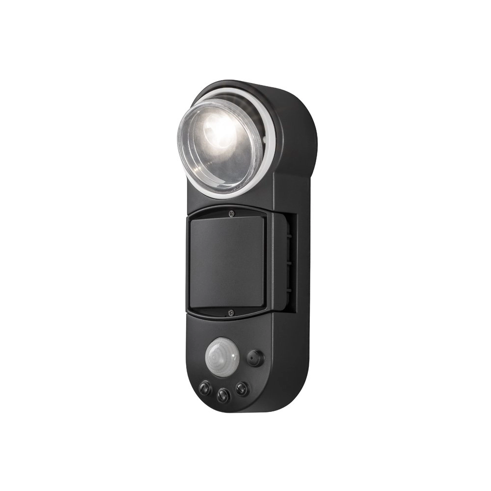 Wandspot Prato 10cm zwart met bewegingssensor