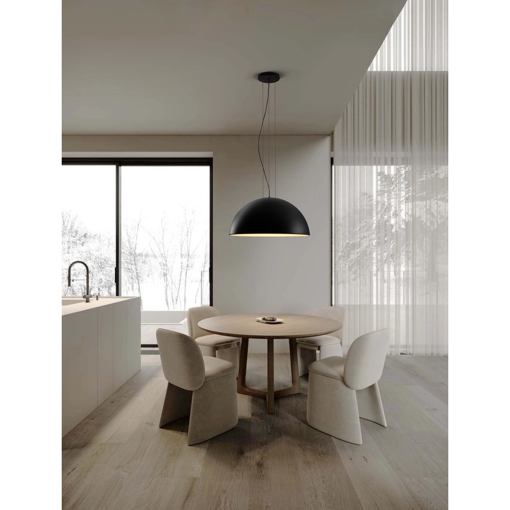 Strakke hanglamp Tholos zwart Ø 70cm Lyora 5212017457882