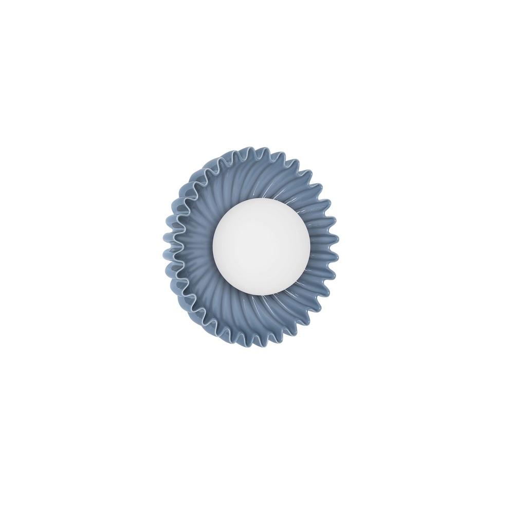 Wandlamp Petel blauw met wit glas Lyora 5212017483966