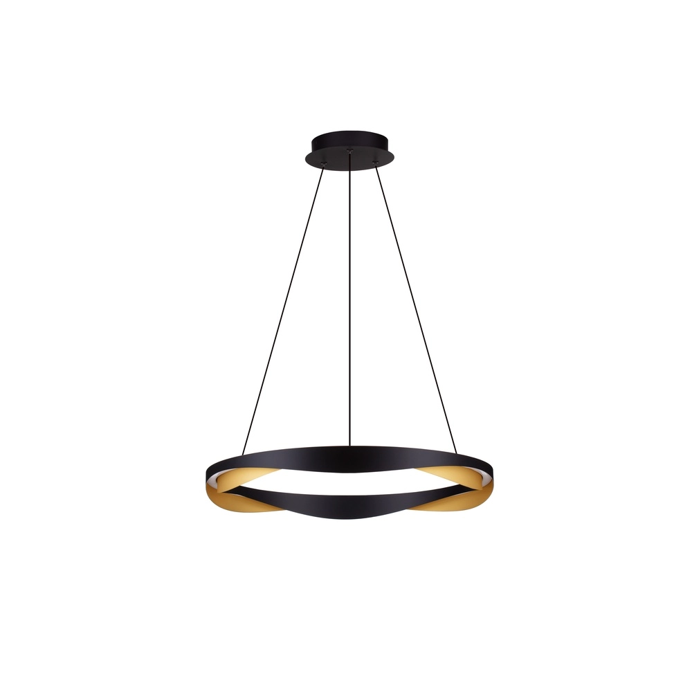 Hanglamp Radon Ø 65cm zwart met goud Lyora 5212017452504