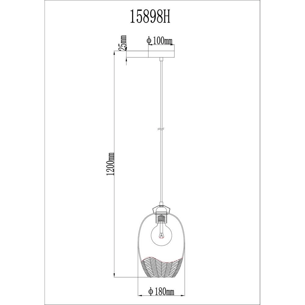 Hanglamp Jessica met oranje glas Ø 22cm Globo 9007371478118