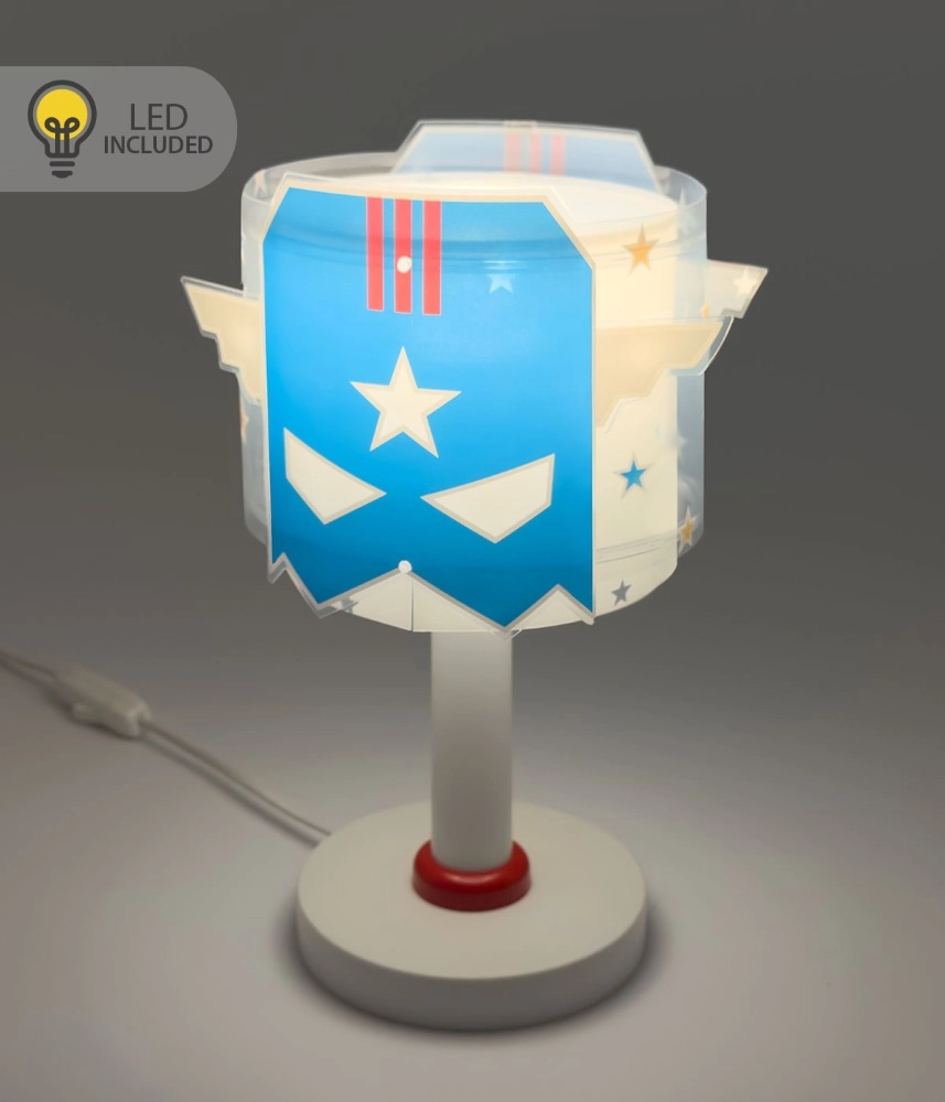 Kinderkamer tafellamp Hero blauw glow in the dark Dalber 8420406002354