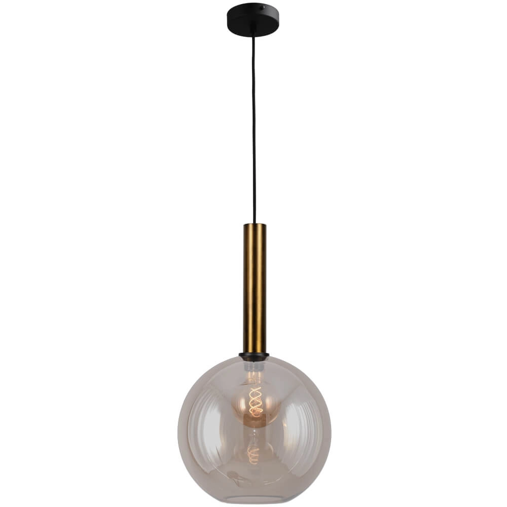 Hanglamp Ø 30cm Bella 2 Antiek messing met goud glas
