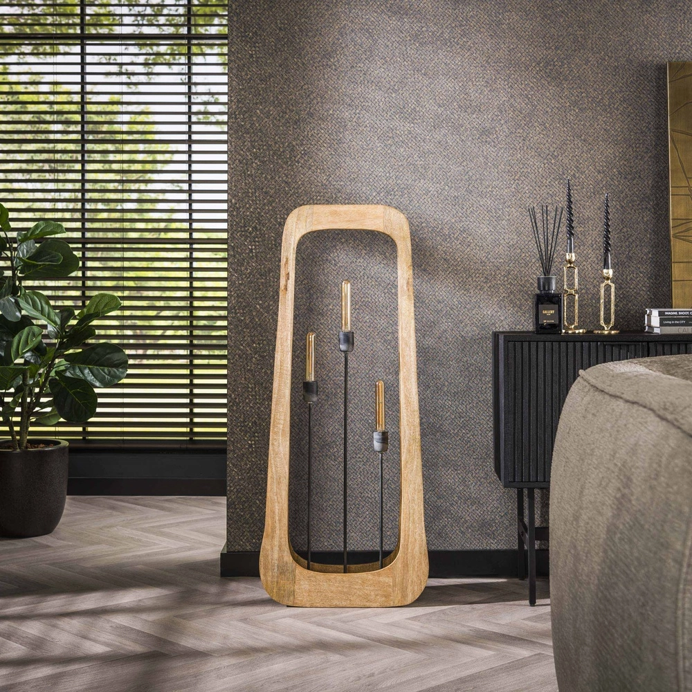 Houten vloerlamp Bray 3x E27 - Mangohout Lyora 8716803511422