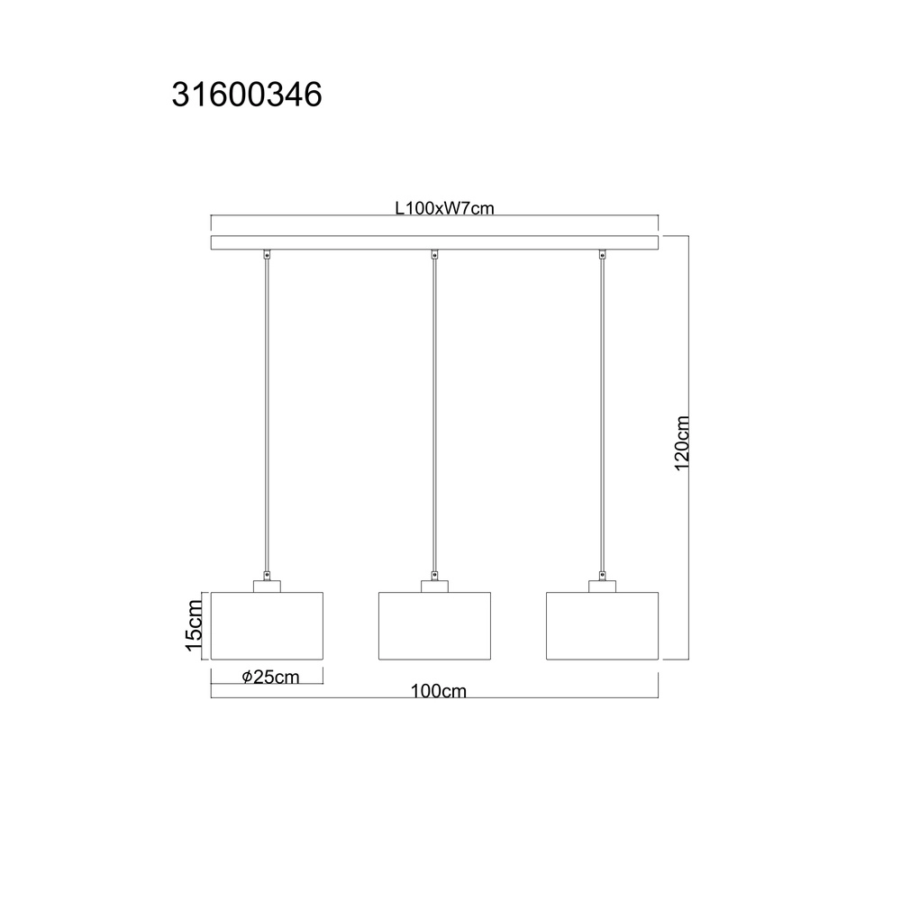 Design hanglamp Jule 3-lichts Globo 9007371589333