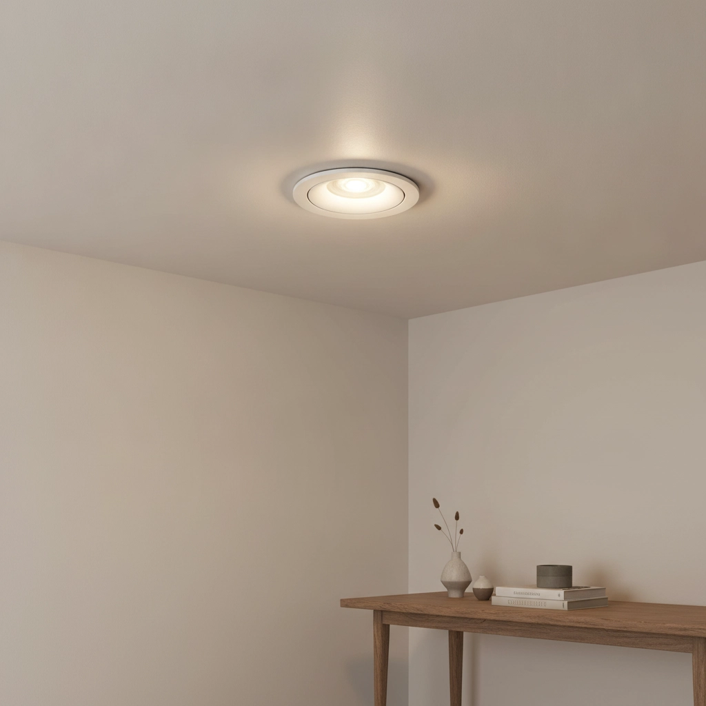 Witte inbouwspot rond Downel 9cm