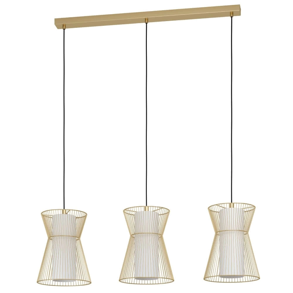 3-lichts hanglamp Maseta goud