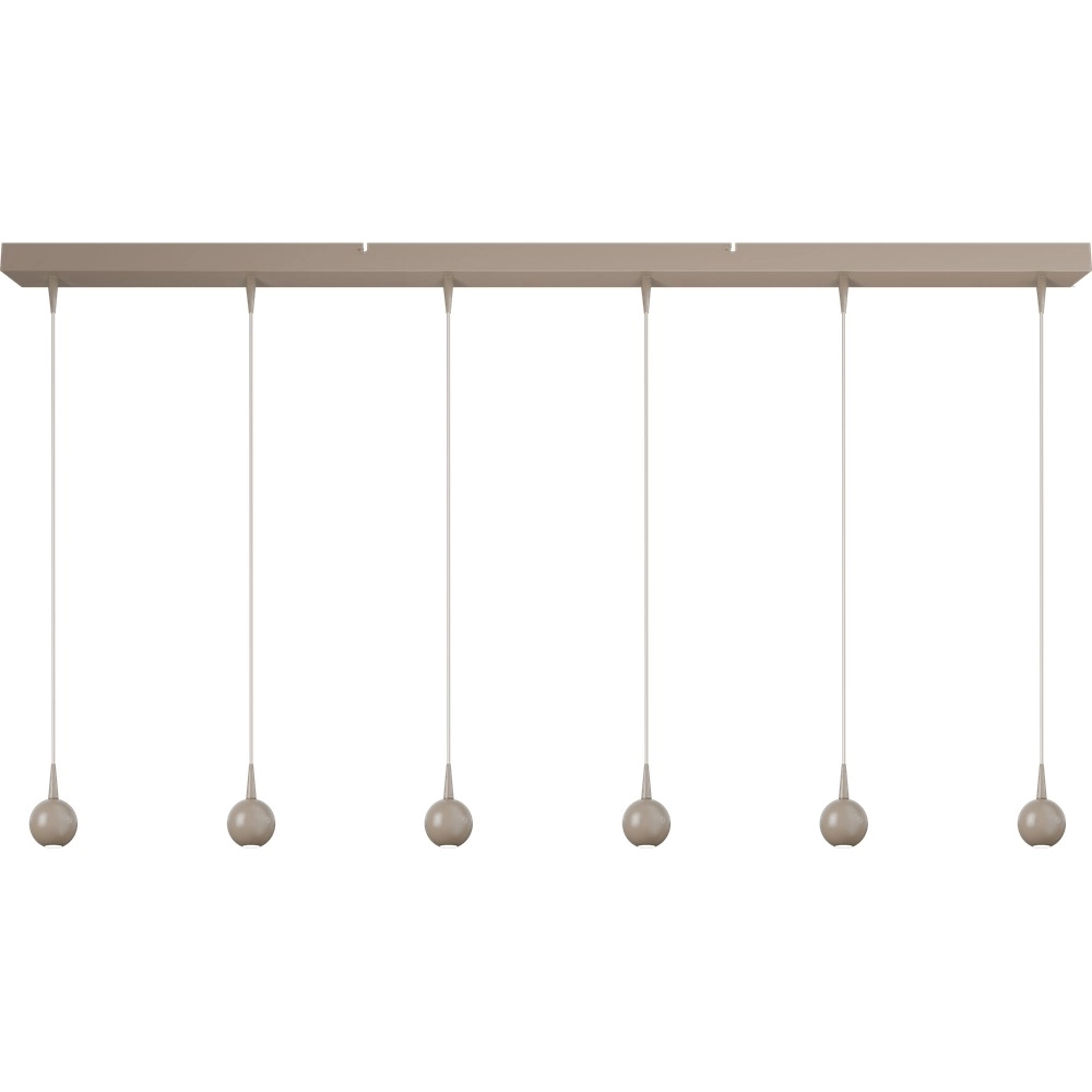 6-lichts hanglamp Talana beige terra Ø 6cm DTW