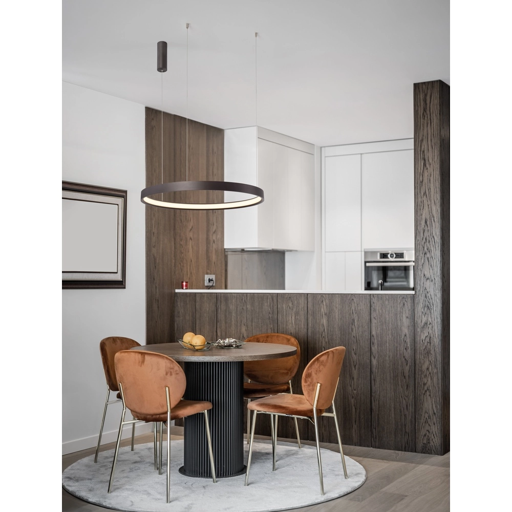 Strakke hanglamp Perrine Ø 60cm koffie bruin Lyora 5212017438935
