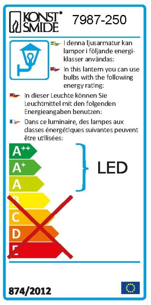 Up en downlight Potenza 22cm wit KonstSmide 7318307987256