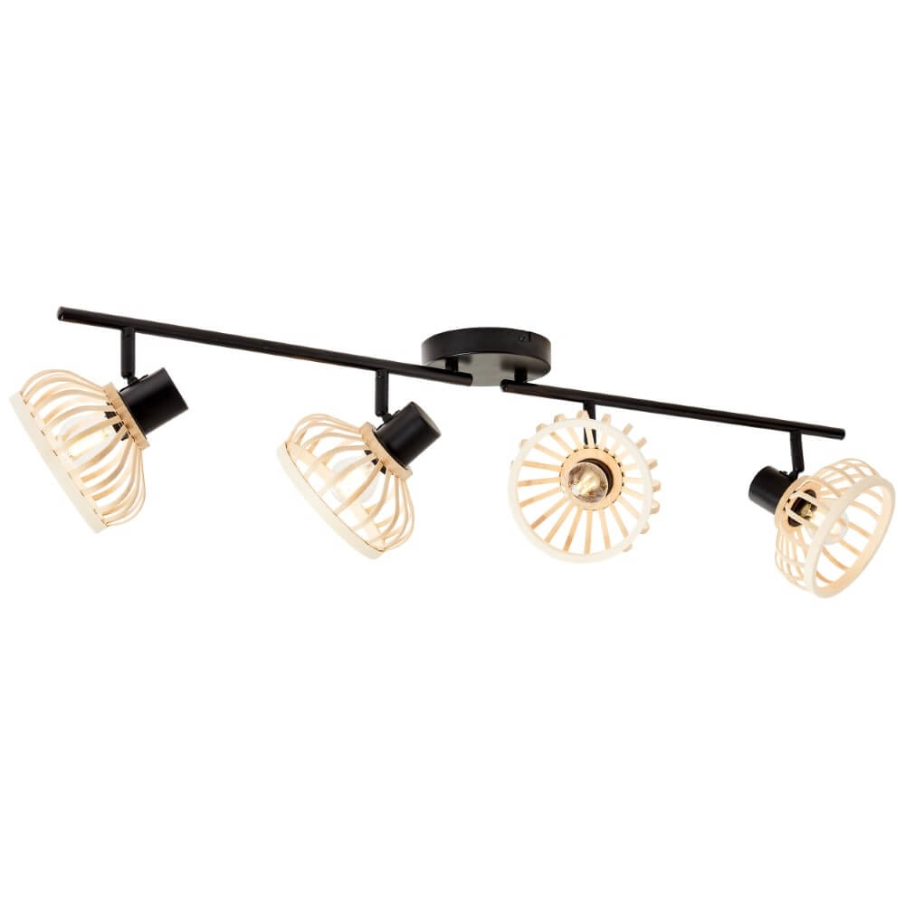 Houten plafondlamp Norah 4-lichts Brilliant 4004353409547