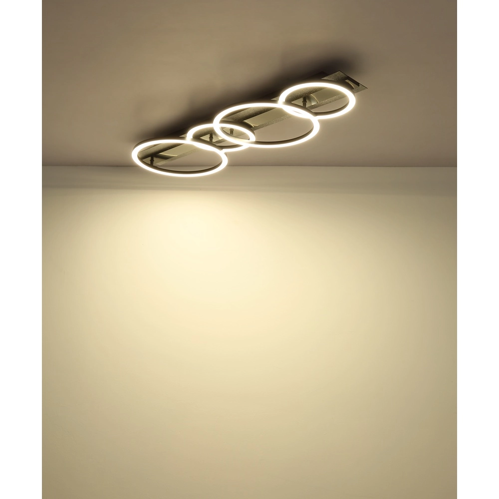 Zwarte plafondlamp Norberto 4 ringen Globo 9007371575831