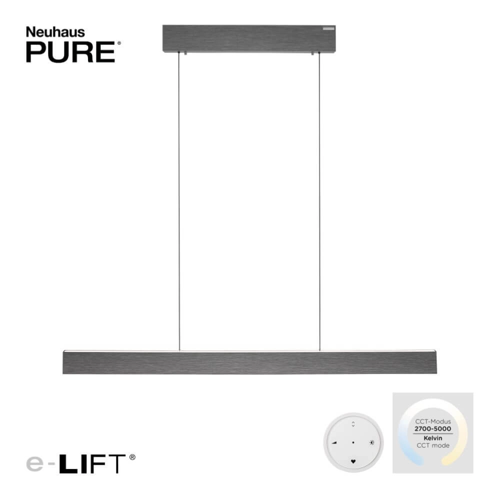 Design hanglamp Pure E-Motion grijs Paul Neuhaus 4012248372906