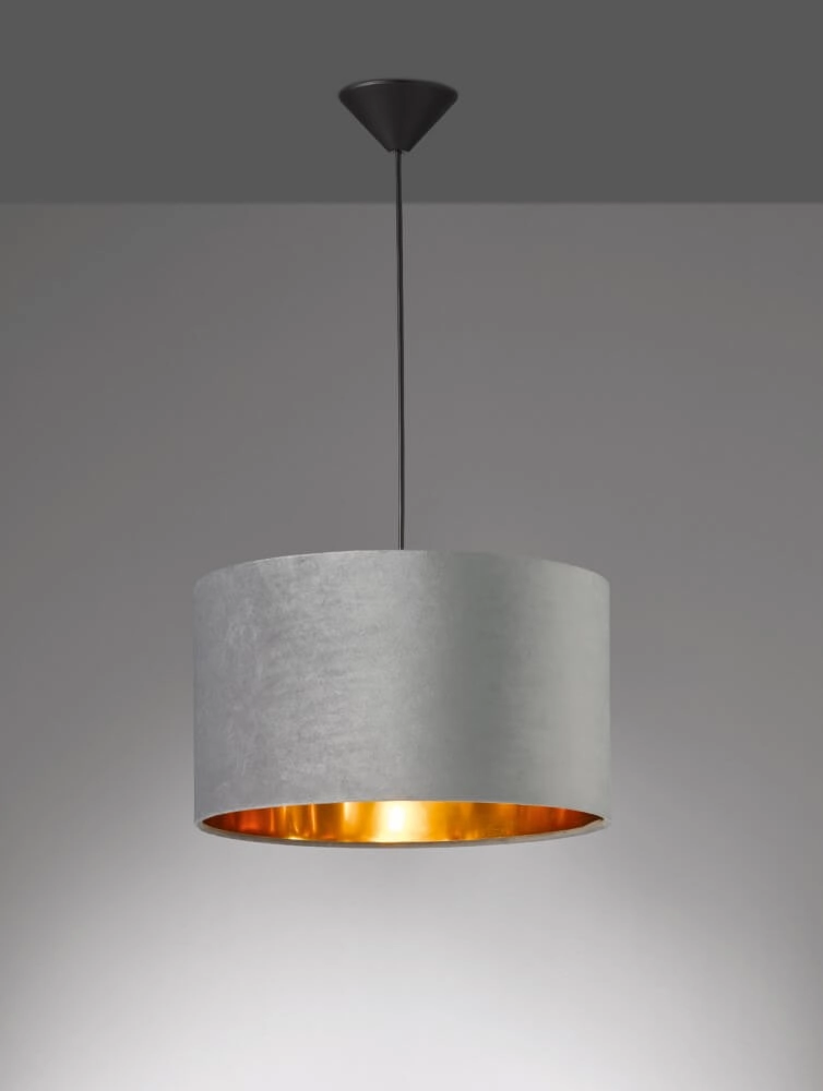 Hanglamp Aura grijs velvet Fischer & Honsel 4003694600835