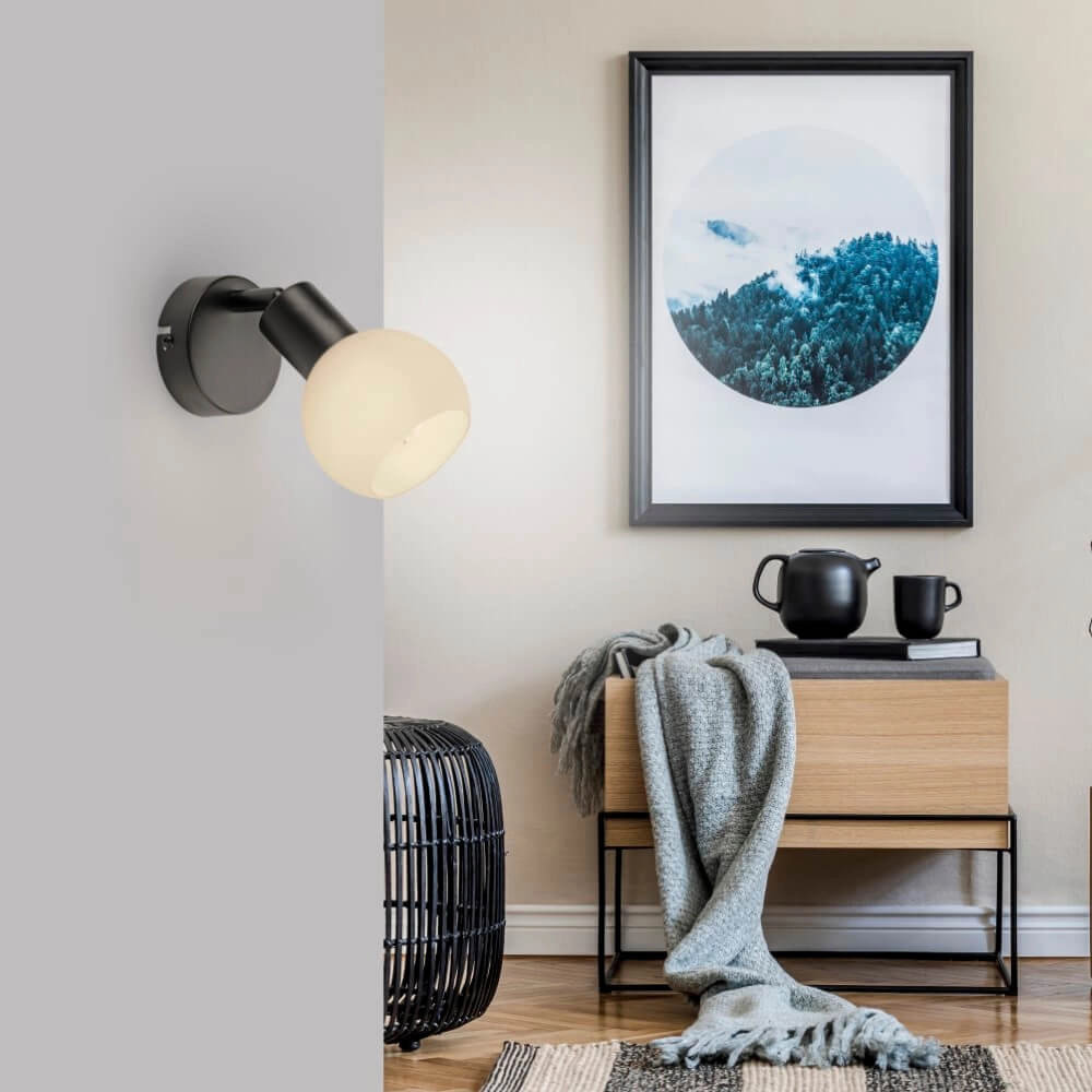 Zwarte wandlamp Loki 1-lichts Just Light 4043689000752