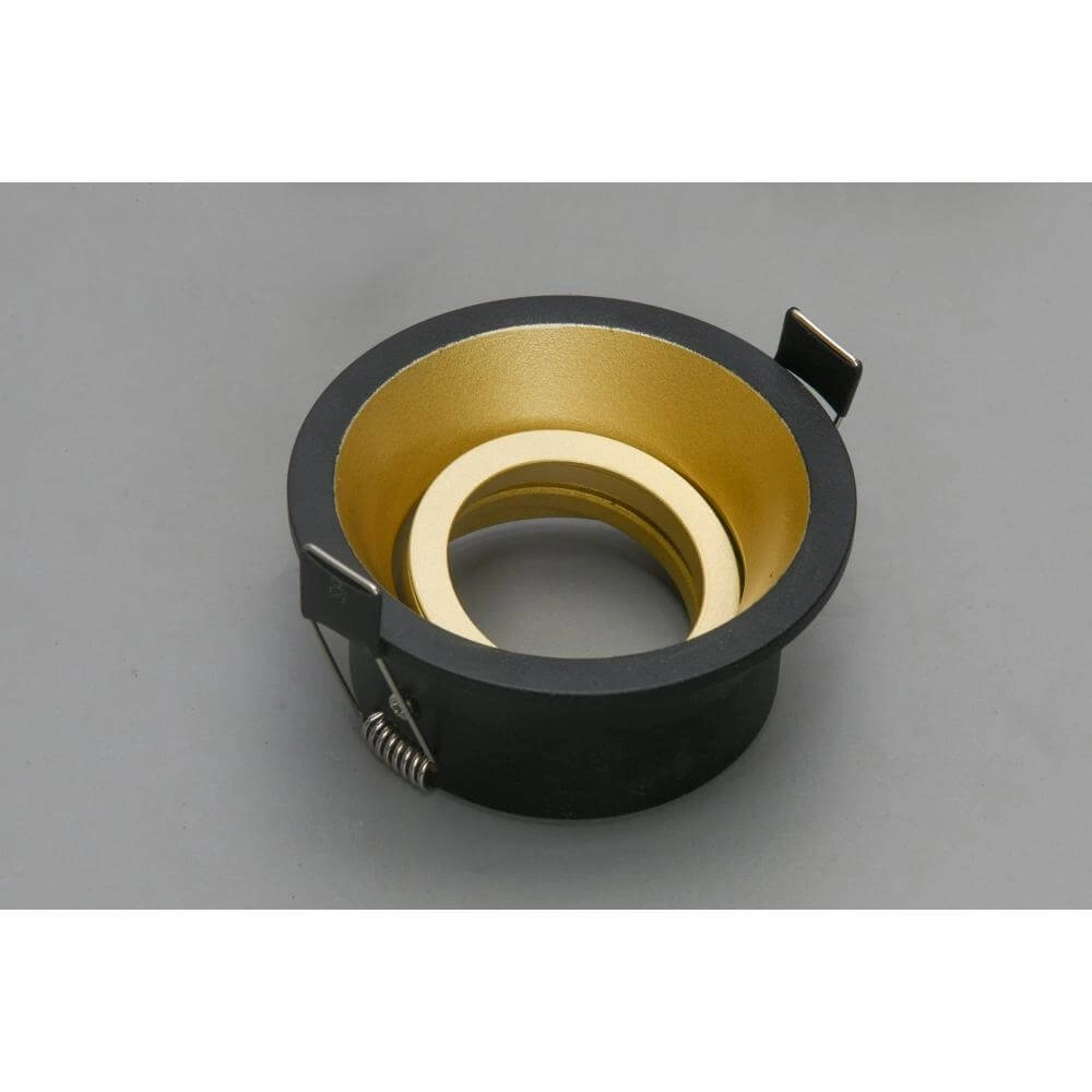 Ronde inbouwspot Roura zwart met gouden binnenkant Artdelight 8720701102644