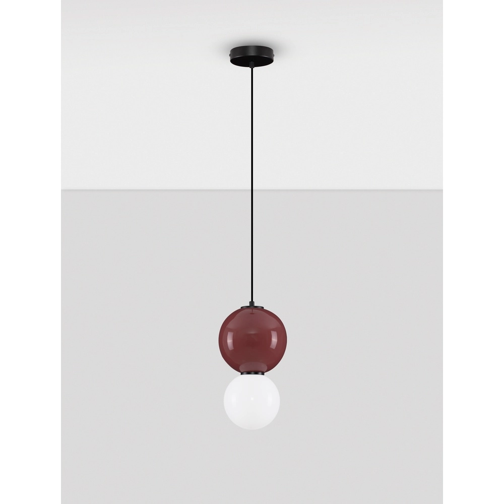 Pendant lamp Noesis Ø 18cm burgundy red with white Lyora 5212017483669