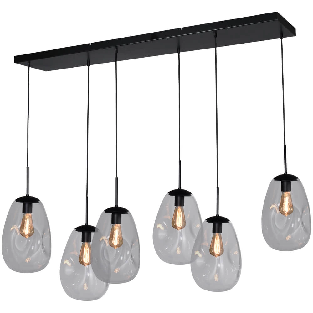 Hanglamp Lava 6x helder glas Ø 22,5cm