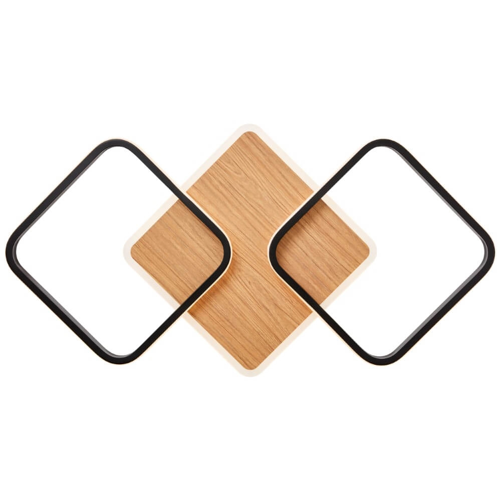 Vierkante houten plafondlamp Dennet Brilliant 4004353409653