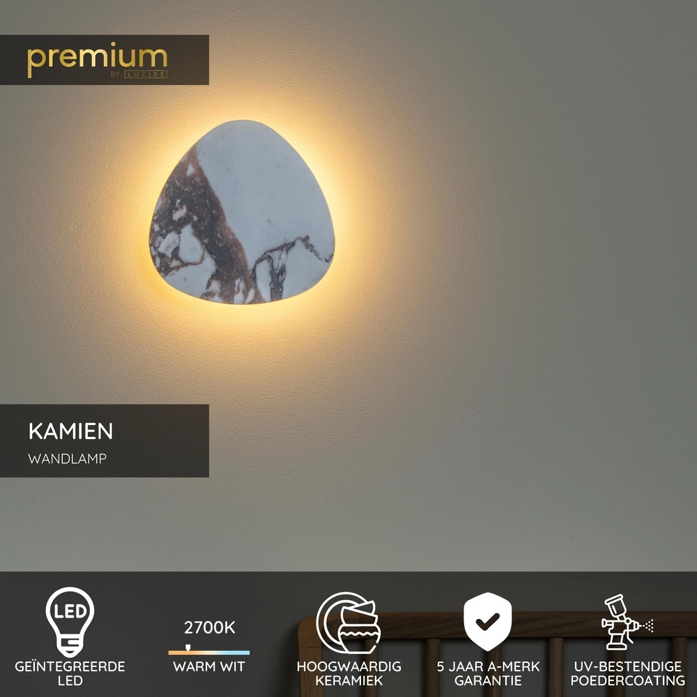 Unieke wandlamp Kamien marmer 20cm Premium by Lucide 5411212421265