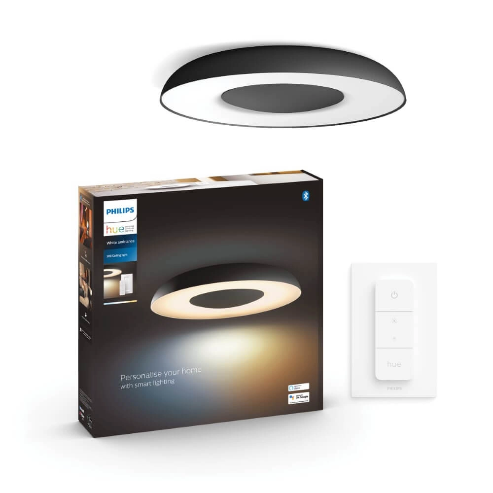 Plafondlamp Hue Still - White Ambiance Ø 39,1cm zwart Philips 8719514341357