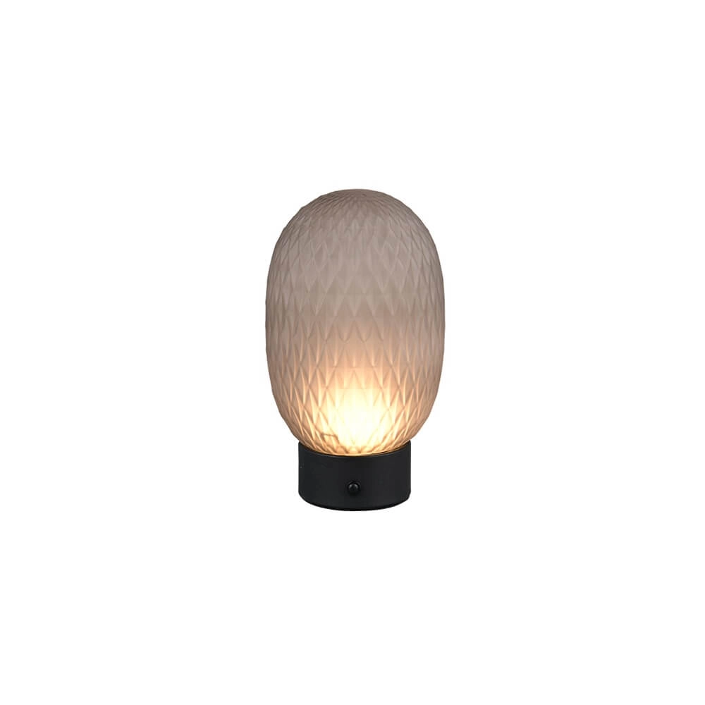 Tafellamp Facette zwart met smoke glas Tafellamp Facette zwart met smoke glas