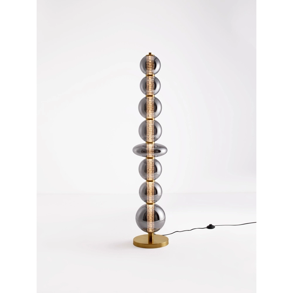Design vloerlamp Navi goud met smoke glas Lyora 5212017477590