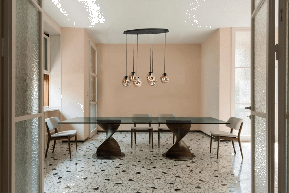 Hanglamp Lava Oval 6x goud glas Ø 24cm Masterlight 8718121290164