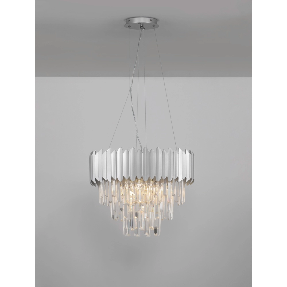 Hanglamp Magnolia chroom en kristal Ø 50cm