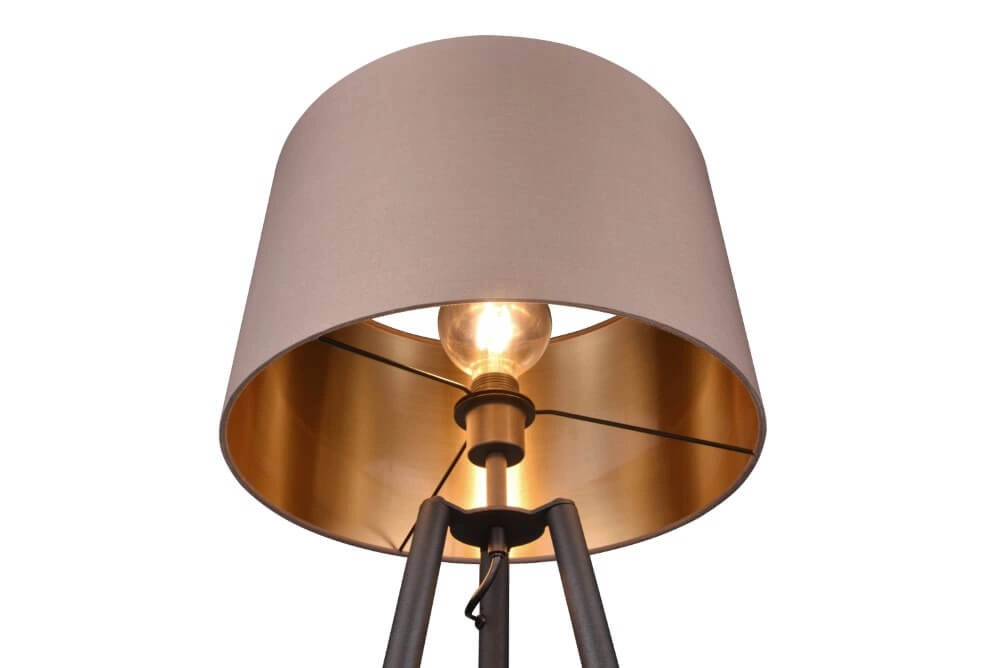 Staande vloerlamp Colette zwart met taupe kap Trio 4017807574548