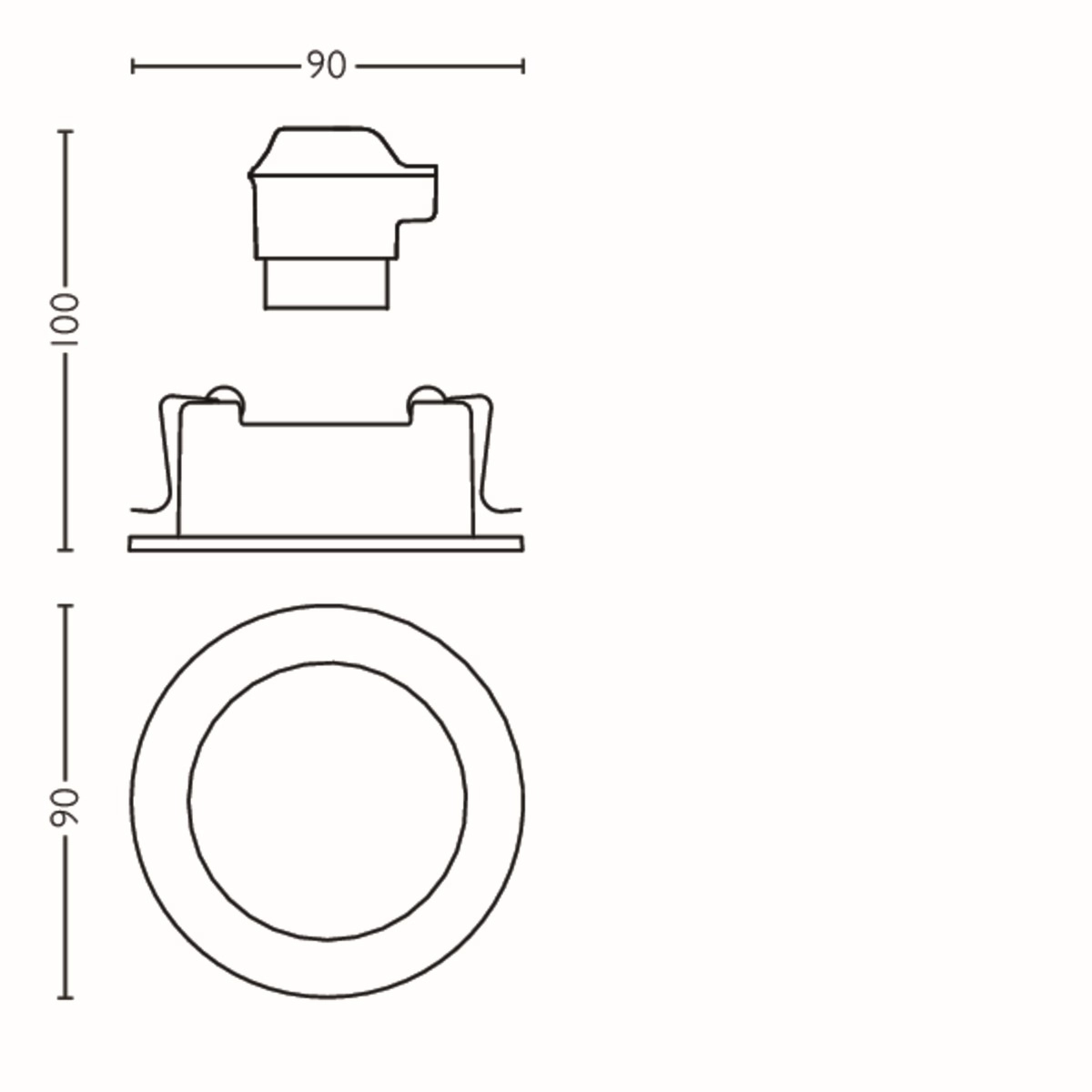 Richtbare inbouwspot Donegal GU10 9cm rond grijs Philips 8718696160855