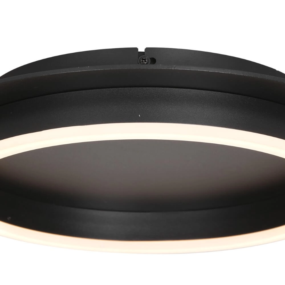 Moderne led plafonnière Ringlux zwart - Ø 32cm Steinhauer 8712746170573