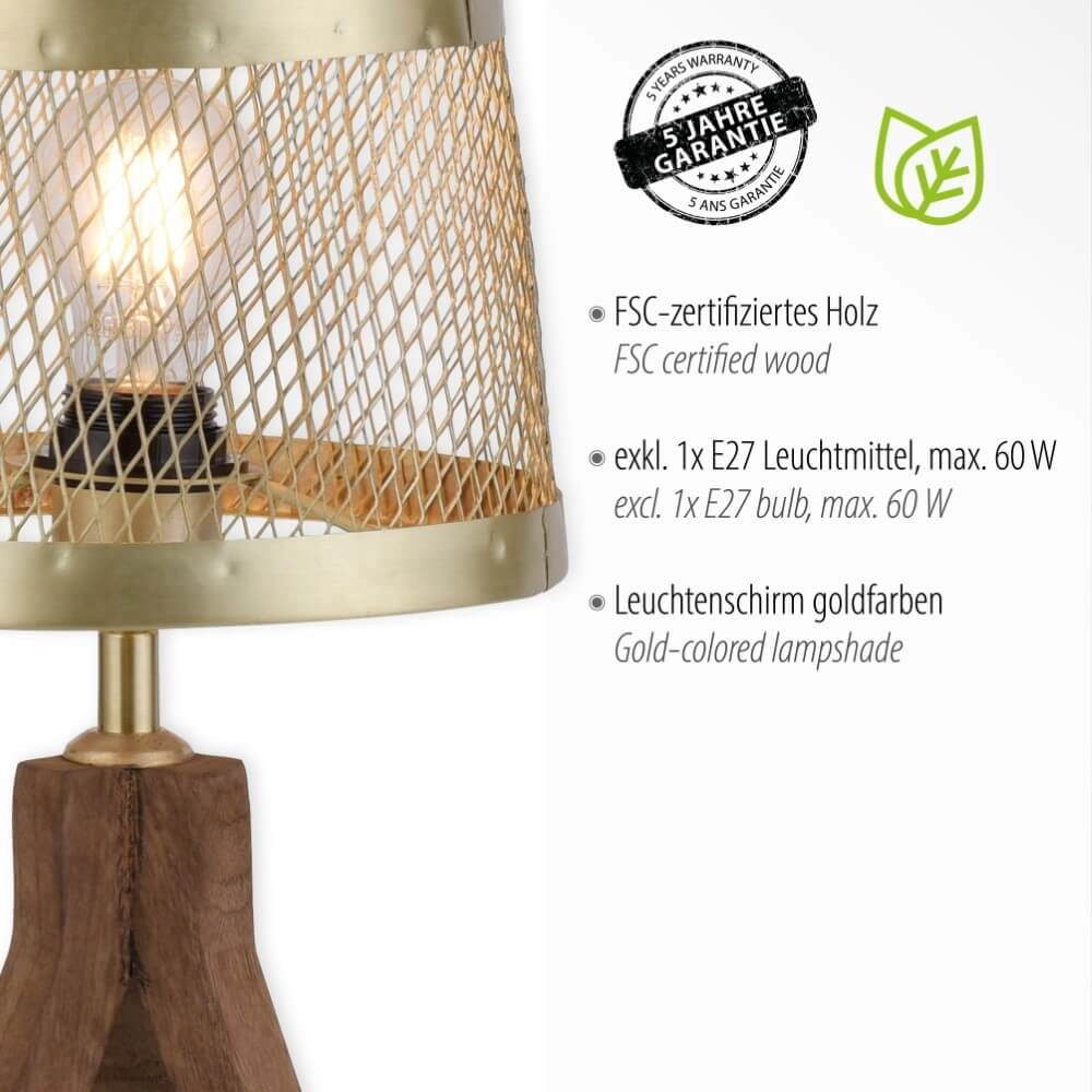Vloerlamp Frederik messing Just Light 4043689976187