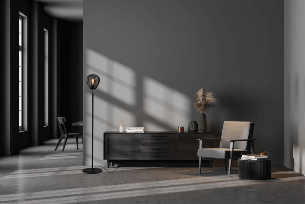 Vloerlamp Lava Ø 24cm smoke glas Masterlight 8718121286709