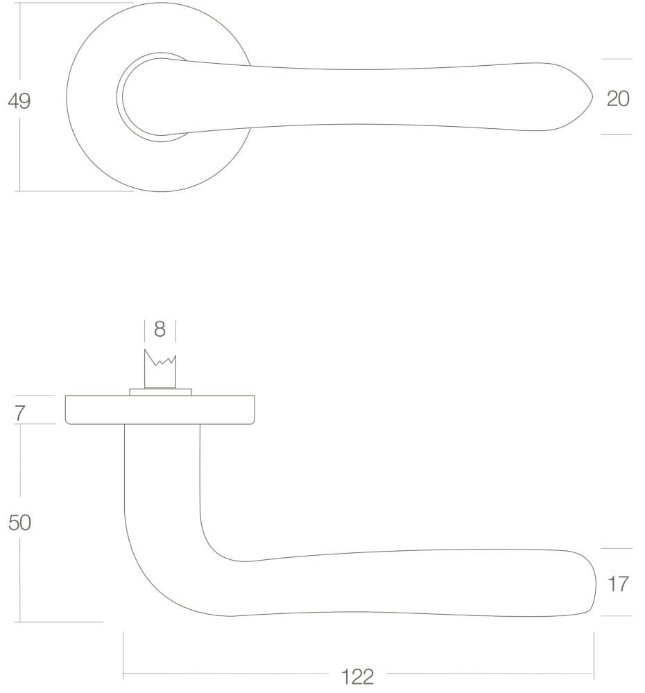 Deurklink Saturnus messing gelakt Intersteel 8714186090589