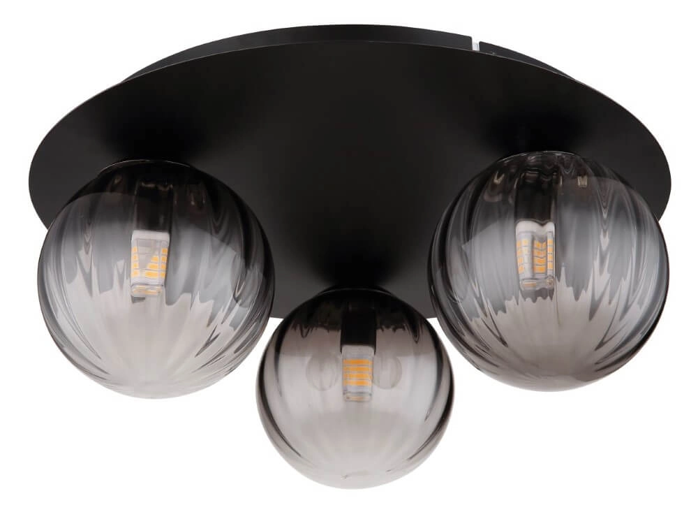 3-lichts plafondlamp Dallerta smoke glas Globo 9007371455577